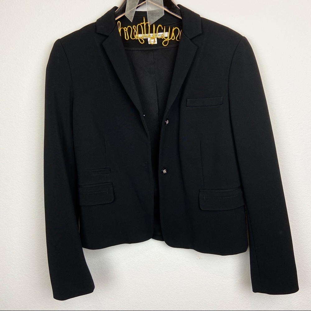 Diane Von Furstenberg Black Karl Blazer 10 L